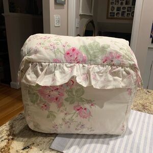 Shabby Chic Floral Cream and Pink Accent Pillow
